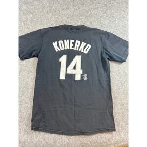 Majestic Chicago White Sox MLB Shirt Youth Medium Black Paul Konerko #14 Tee